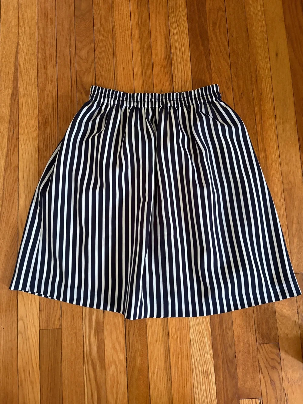 J. Crew Women’s Navy and White Striped A-Line Skirt